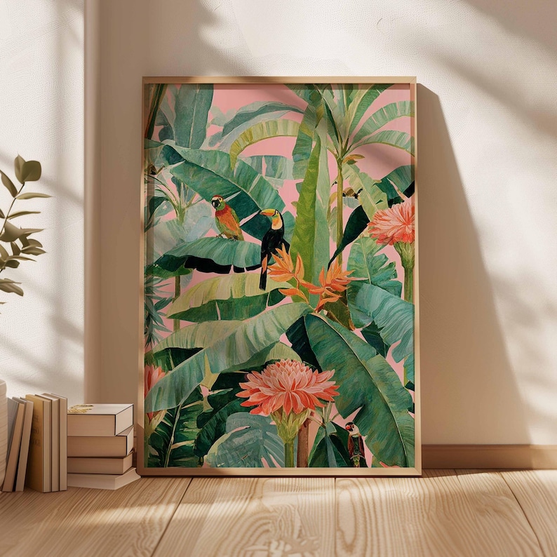 Office Furniture Equipment - 1pc Retro Tropical Canvas Poster, Unframed