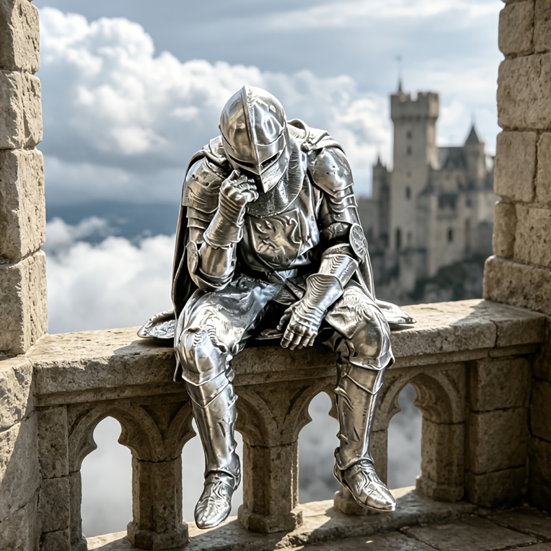 Office Furniture Equipment - Medieval Knight Figurine Vintage Meditation Armor