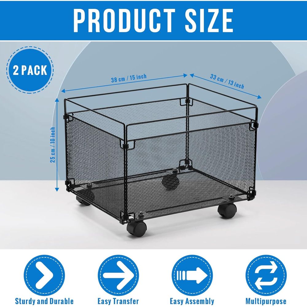 2-Pack Mesh Rolling Cart with  - Office Supply Cart recensie en prijs