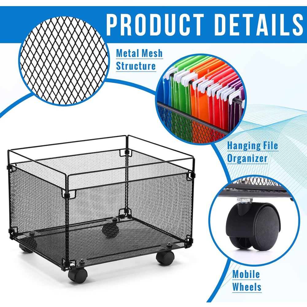 2-Pack Mesh Rolling Cart with  - Office Supply Cart recensie en prijs
