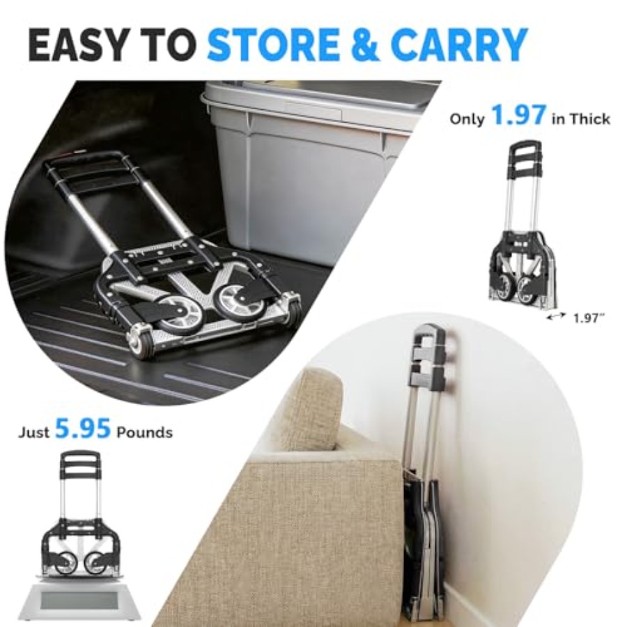 Folding Hand Truck Aluminum Po - Office Supply Cart recensie en prijs