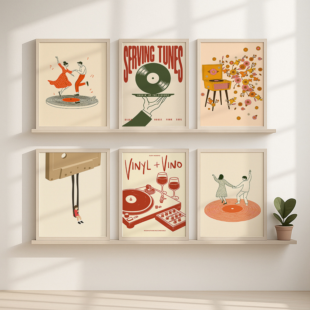 1pc Vintage Music Canvas Poste - Office Furniture Equipment recensie en prijs