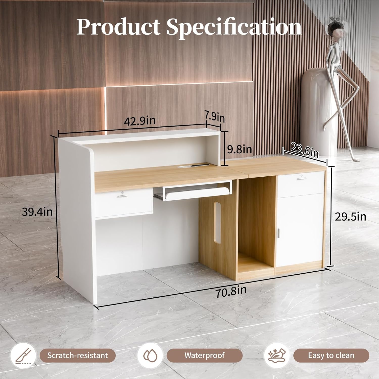 Modern Reception Counter LED P - Office Furniture Store recensie en prijs