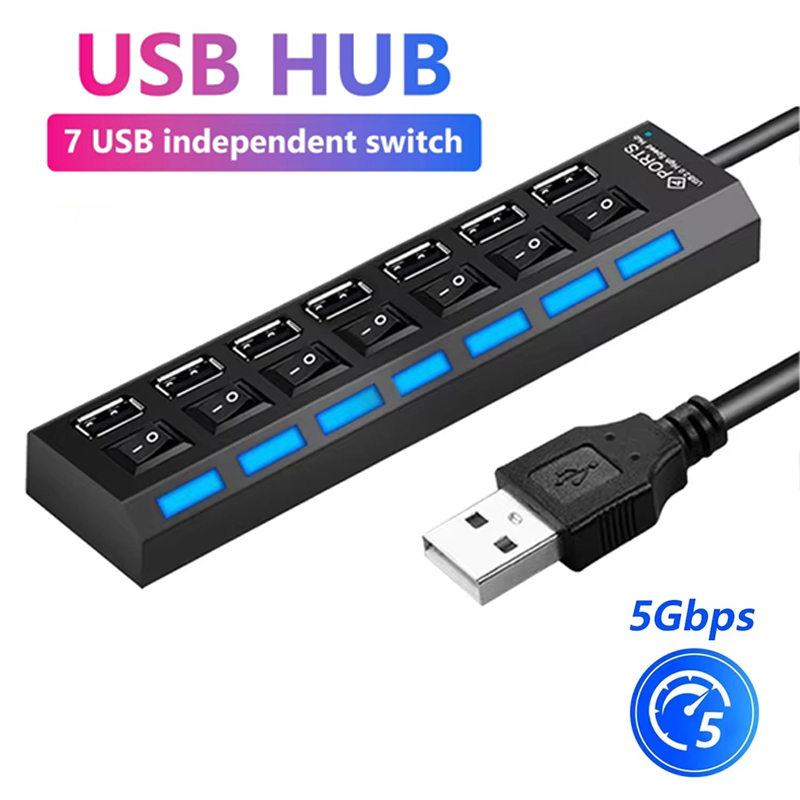 7 Port USB 2.0 Hub Splitter Fo - Office Supply Cart recensie en prijs